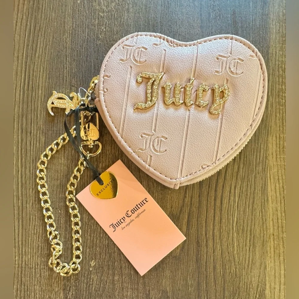 Juicy Couture Drama Queen Heart Coin Case Wallet Wristlet BNWT